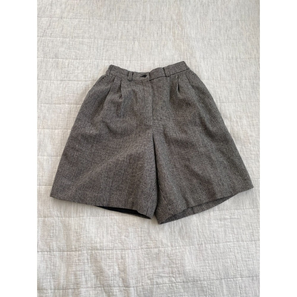 Vintage houndstooth wool blend shorts
